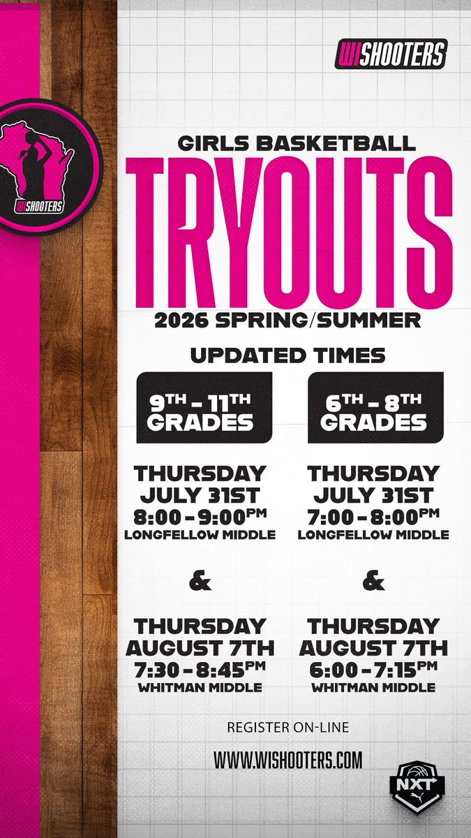 Tryouts Thursday July 31st