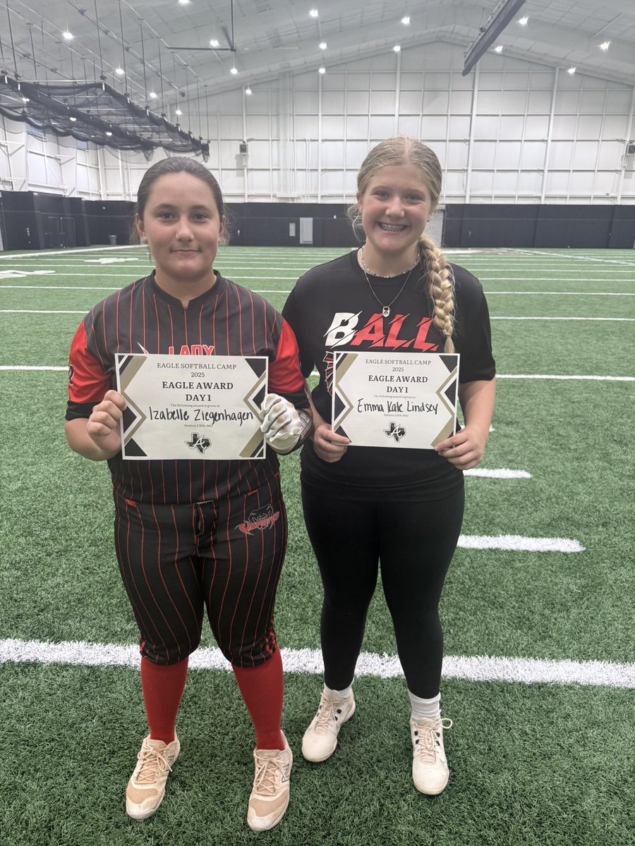 Day 1 Campers of the Day! 
Session 1: Brooklyn Gonzales and Ella Breckenridge
Session 2: Izabelle Ziegenhagen and Emma Kate Lindsey

Great job girls!
