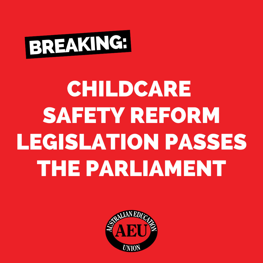 The Australian Education Union has today welcomed the passing of the Early Childhood Education and Care (Strengthening Regulation of Early Education) Bill 2025 as a first step, following distressing reports of abuse in early childhood education and care (ECEC).
Read more:
