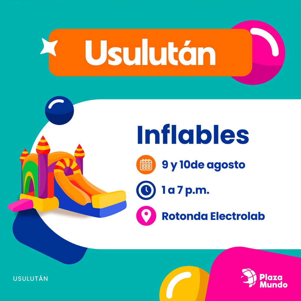 ¿YA ESTÁS EN MODO VACACIONES? 😎 ¡La primera semana de agosto se viene llena de mucha diversión! 💙 Ven con tus peques a #PlazaMundo. 

👦👧 Tendremos muchos juegos, inflables y muchas sorpresas para todos. 🤩