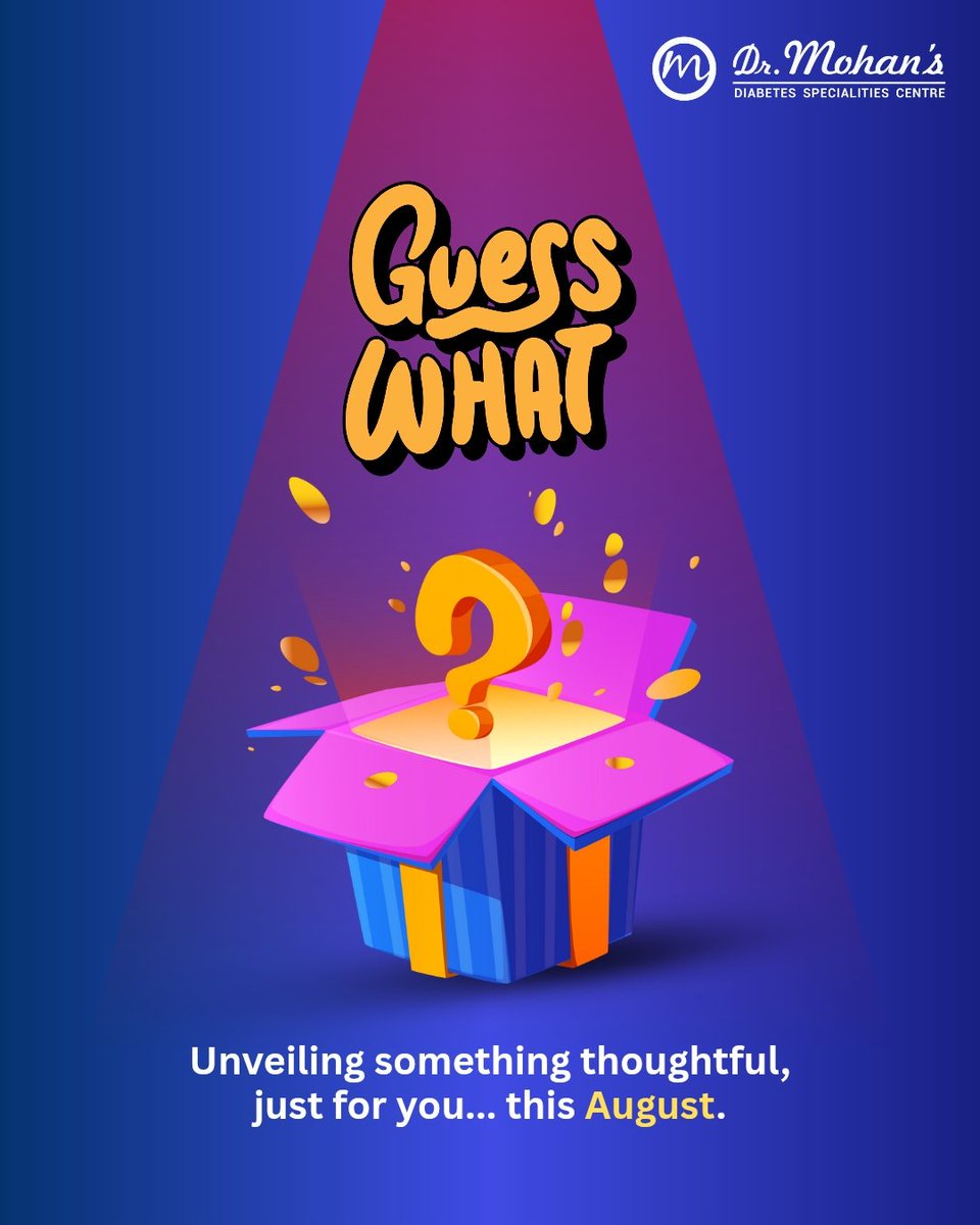Exciting things are on the way at Dr. Mohan’s Diabetes Specialities Centre!

We’re bringing you something fresh, uplifting, and focused entirely on your well-being.

Launching this August... and it’s all for YOU.

Stay tuned! 💙

#DrMohansDiabetes #DiabetesCare #HealthierYou