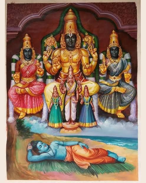 KalaForTemples's tweet image. The Temple Behind Rama&apos;s Birth

King Dasharatha was childless. He performed a Putrakameshti Yagna. From this temple, a divine being appeared with a bowl of milk pudding (prasadam) and asked Dasharatha to give it to his queens.

They accepted it with devotion, Rama and his…