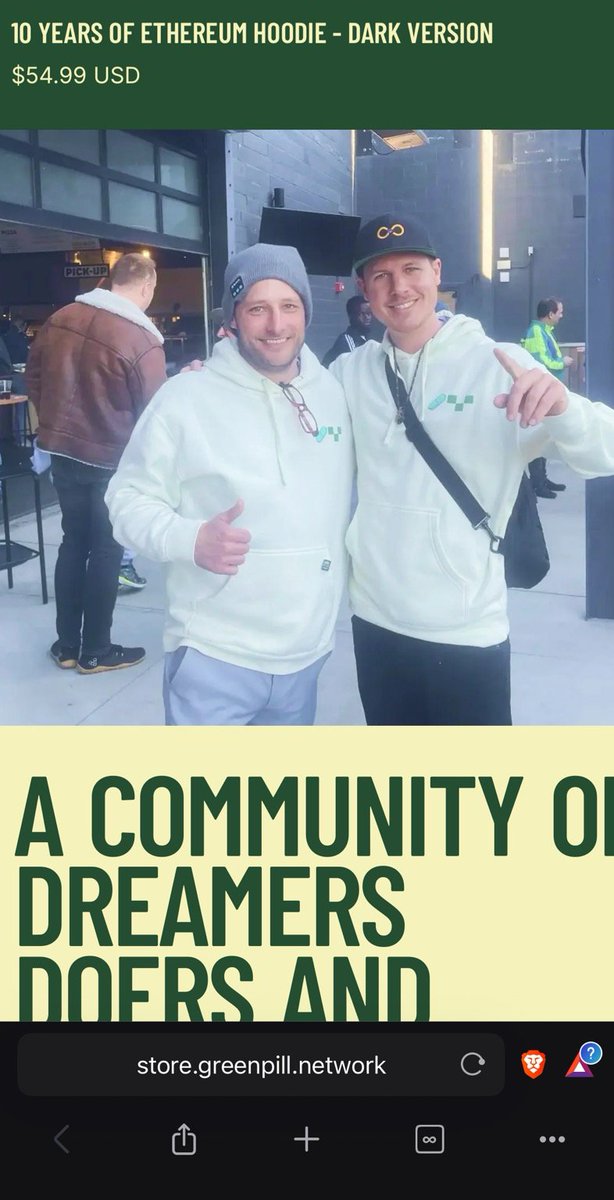 koH (@crypto_koh) on Twitter photo Go get your /vrbs /green-pill hoodies and other nice <a href="/greenpilldevs/">Greenpill Dev Guild</a> eth merch!!
store.greenpill.network Go get your /vrbs /green-pill hoodies and other nice <a href="/greenpilldevs/">Greenpill Dev Guild</a> eth merch!!
store.greenpill.network