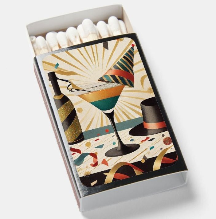 🍸🎉🍸🎄🍸🎉🍸 
Mid Century Series - New Years Eve Match Box

#newyear #newyearseve #martini #cocktailparty #celebration #posters #gifts #giftideas #matchbox #matches

zazzle.com/collections/11…