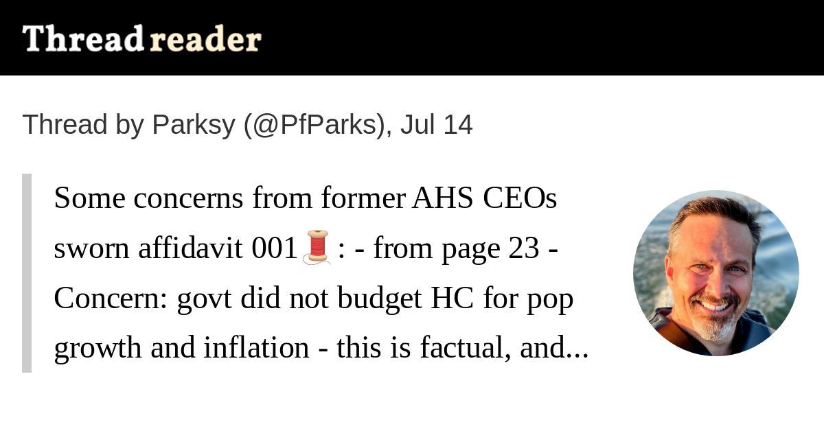 Let's just summarize some concerns raised in the previous AHS CEOs legal statement:

buff.ly/8J95ZDL 

More thoughts to come, but to catch up a 🧵 
1/6