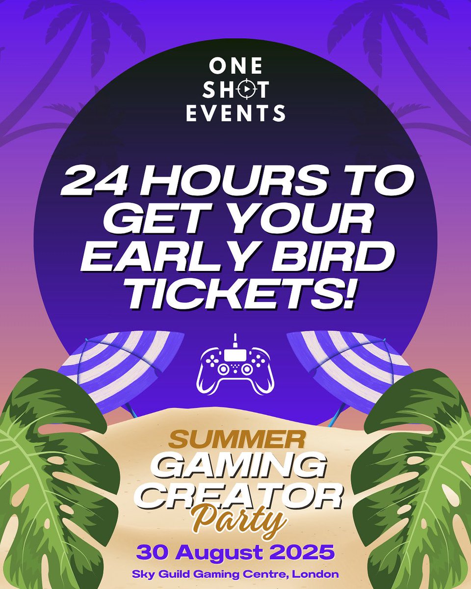 ONLY 24 HOURS TO GET TICKETS AT THE DISCOUNTED EARLY BIRD RATE! 🔥 
This is not a drill, you have until midnight 31 July to get yours 👏🏻👏🏻👏🏻
#OneShotSummerParty