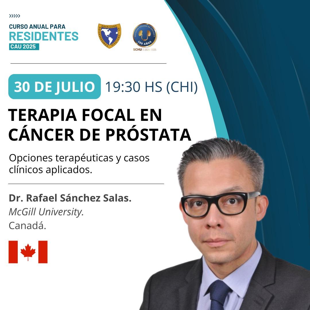 EN BREVE NO TE PIERDAS LA CLASE 6 DEL  CURSO ANUAL DE RESIDENTES CAU 2025.

Tema:
"Terapia Focal en Cáncer de Próstata."
Opciones terapéuticas y casos clínicos aplicados.

Fecha y hora 30 julio 2025 a la 07:30 p. m. (GMT-4)

Regístrate: 
us06web.zoom.us/webinar/regist…