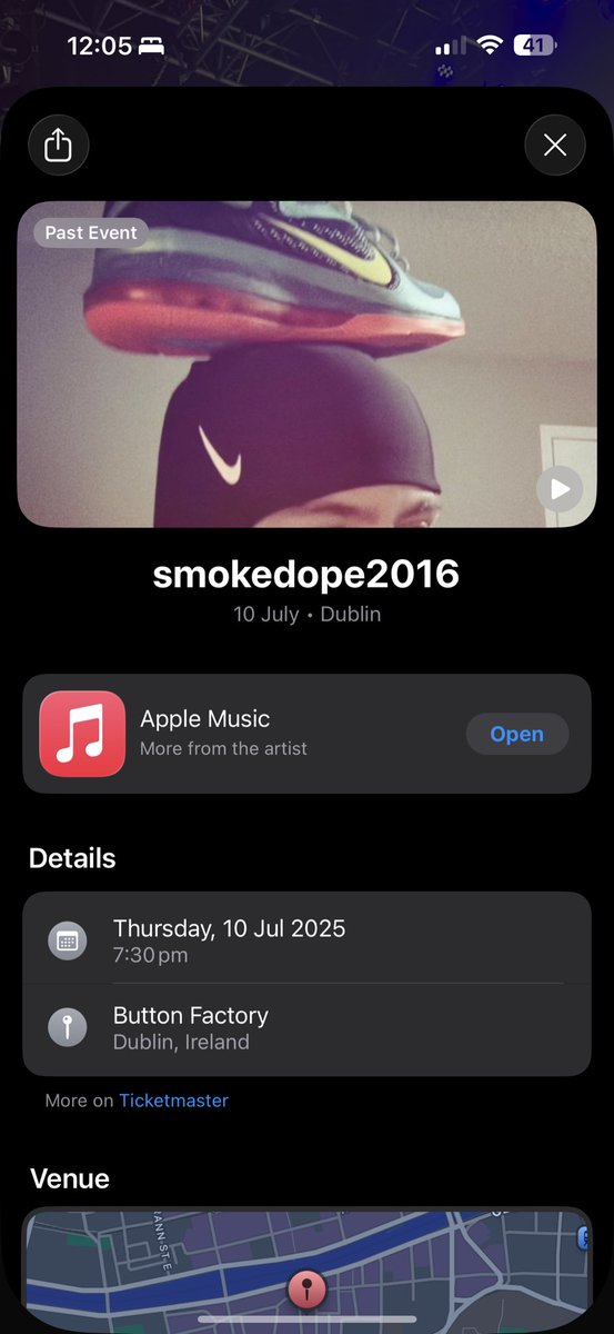 ItDoBeNord's tweet photo. @TyleTweets Wow, that’s a pretty cool feature. Even worked for an underground artists concert I went to. https://t.co/oq4tZPw0L7