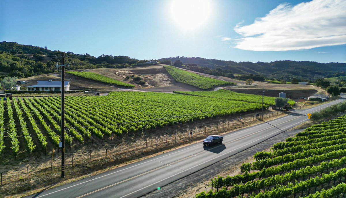 Cybertruck, meet Napa. Napa, meet Cybertruck.