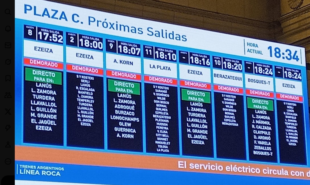 Caos en Constitución por un desplazamiento de una vía: hay cancelaciones y recién mañana se normalizarían los servicios. 

Los servicios del Tren Roca están interrumpidos por un desmoronamiento en el túnel bajo nivel que se está construyendo entre las estaciones Yrigoyen y