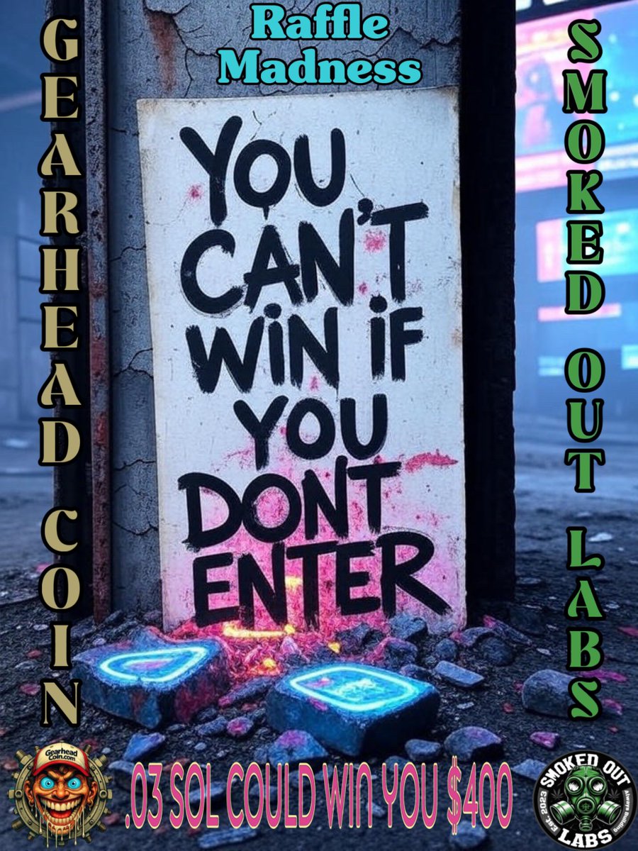 Smoked Out Labs (@smoked_out_nft) on Twitter photo Raffle Madness!!!
Powered by <a href="/SMOKED_OUT_NFT/">Smoked Out Labs</a> and <a href="/GearheadCoin/">GearHeadCoin</a>
.03 SOL could win you $400!!!
raffle.mobcollective.io/mob_collective… Raffle Madness!!!
Powered by <a href="/SMOKED_OUT_NFT/">Smoked Out Labs</a> and <a href="/GearheadCoin/">GearHeadCoin</a>
.03 SOL could win you $400!!!
raffle.mobcollective.io/mob_collective…