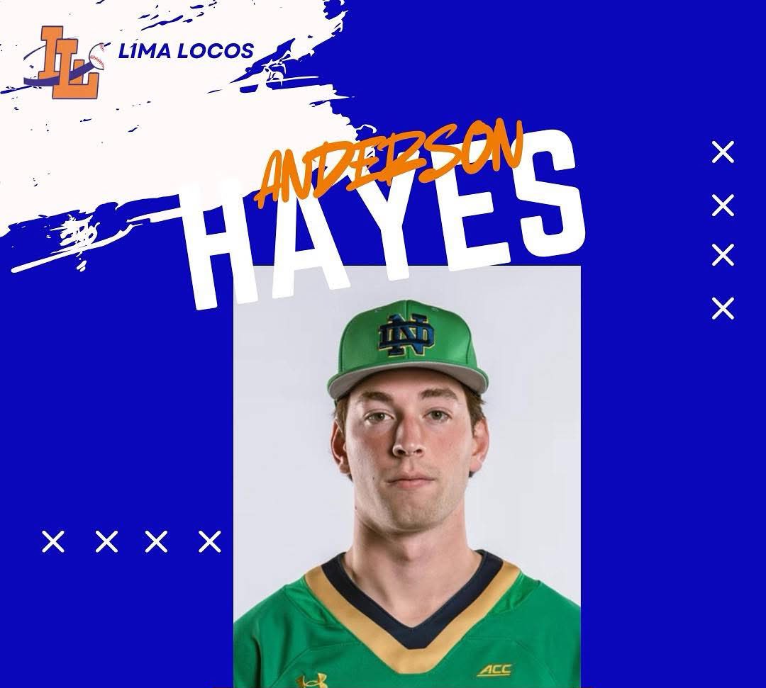 Lima Locos Baseball (@locosbaseball) on Twitter photo Locos pitcher <a href="/andyhayes_/">Anderson Hayes</a> (<a href="/NDBaseball/">Notre Dame Baseball</a>) is the first pitcher to throw a 9-inning complete game in a <a href="/GLSCL/">GLSCL Baseball</a> playoff game since 2018.
Hayes: 9 IP, 5 H, 1 ER, 4 K, 0 BB in a 2-1 Locos win to force a series-deciding Game 3. Locos pitcher <a href="/andyhayes_/">Anderson Hayes</a> (<a href="/NDBaseball/">Notre Dame Baseball</a>) is the first pitcher to throw a 9-inning complete game in a <a href="/GLSCL/">GLSCL Baseball</a> playoff game since 2018.
Hayes: 9 IP, 5 H, 1 ER, 4 K, 0 BB in a 2-1 Locos win to force a series-deciding Game 3.