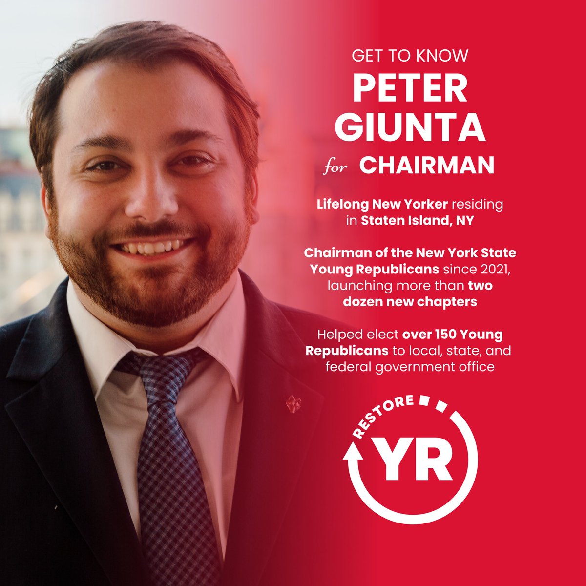 RestoreYR (@restoreyr) on Twitter photo #YRNC2025 kicks off TONIGHT!
As Young Republicans from across the nation descend on #NashvilleTN for this historic convention, weโd like to reintroduce you to the #TeamRestore candidate for @YRNational Chair, <a href="/PeterGiunta/">Peter Giunta</a>! #yrncnashville #YRNC2025 kicks off TONIGHT!
As Young Republicans from across the nation descend on #NashvilleTN for this historic convention, weโd like to reintroduce you to the #TeamRestore candidate for @YRNational Chair, <a href="/PeterGiunta/">Peter Giunta</a>! #yrncnashville
