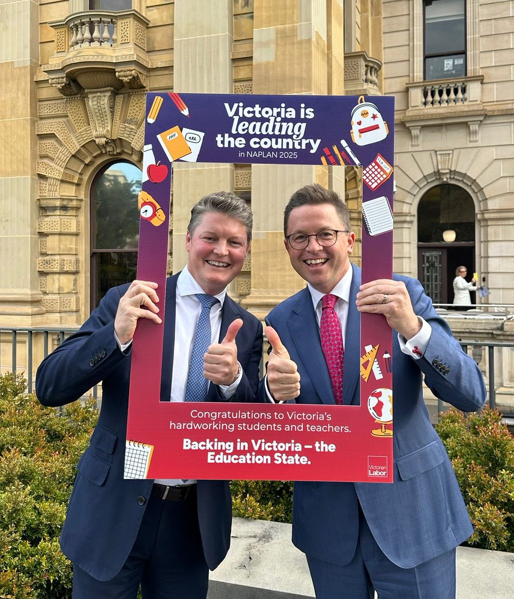 Anthony Carbines MP (@acarbinesmp) on Twitter photo Victoria is leading the country in NAPLAN 2025 results. Congrats to our hardworking students & teachers. Mum & dad were state school teachers for decades. I know our educators are committed to giving every student the best start in life. With Education Minister <a href="/BenCarrollMP/">Ben Carroll</a> Victoria is leading the country in NAPLAN 2025 results. Congrats to our hardworking students & teachers. Mum & dad were state school teachers for decades. I know our educators are committed to giving every student the best start in life. With Education Minister <a href="/BenCarrollMP/">Ben Carroll</a>