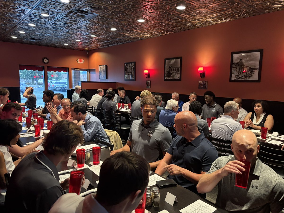 It’s more than the round orange ball 🏀 for <a href="/MastodonMBB/">Purdue Fort Wayne Mastodons Basketball</a> and <a href="/coachcoffman/">Jon Coffman</a>!
It was a great time tonight seeing our student-athletes mingling with business leaders of Fort Wayne, learn about networking/building relationships &amp;  improve their business &amp; dining etiquette.