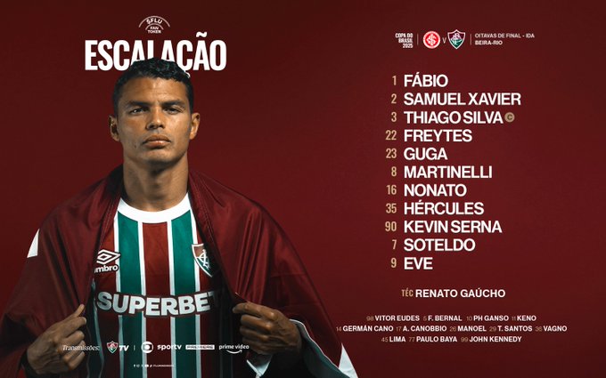  Fluminense está escalado para o duelo diante do Internacional