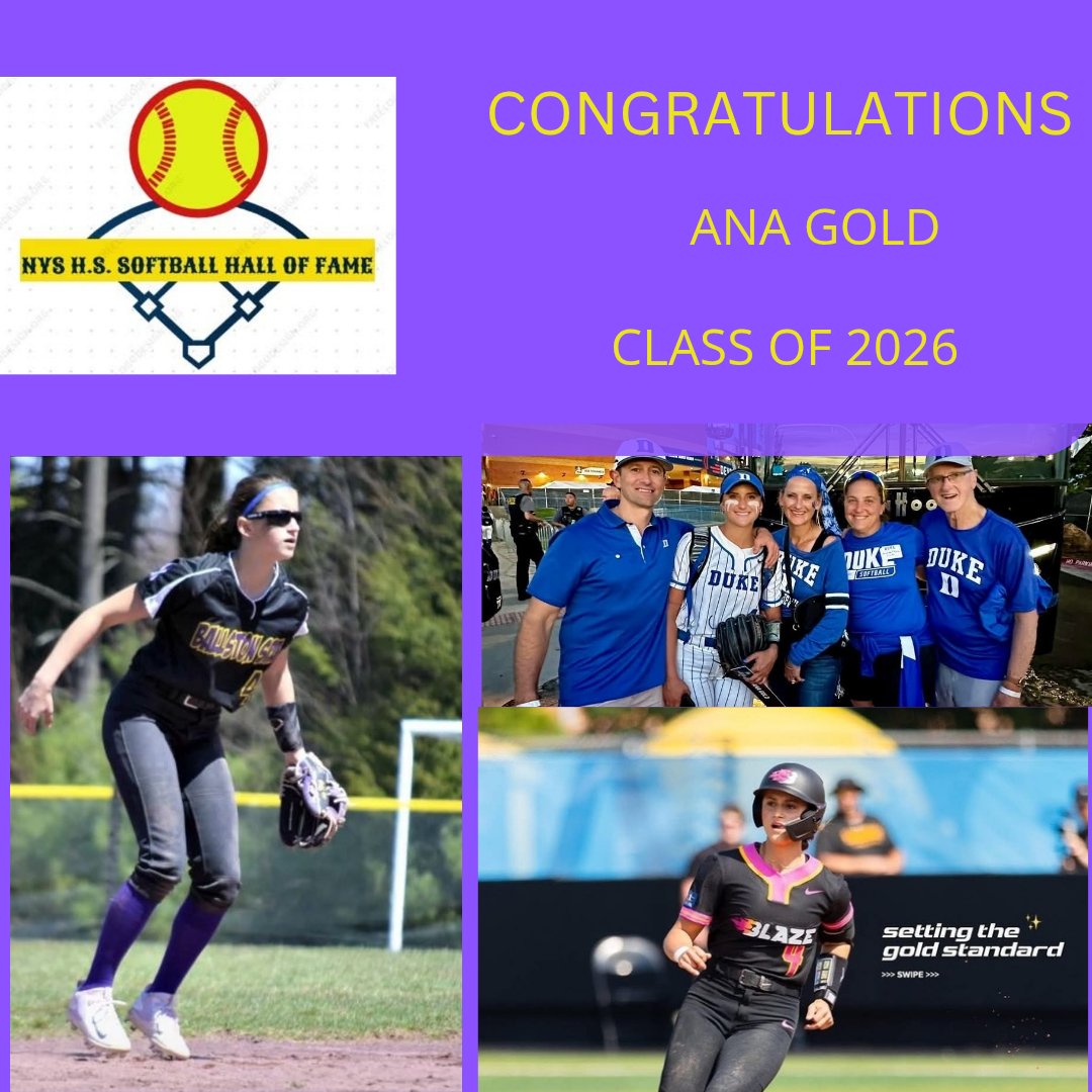 Congratulations to Shenendehowa and  UAlbany graduate and current Colonie Softball Head Coach, Kelly Barkevich, and Ballston Spa and Duke graduate and current AUSL Blaze player, Ana Gold, on being selected to  the Class of 2026 NYS Softball Hall of Fame.
Well deserved to both of