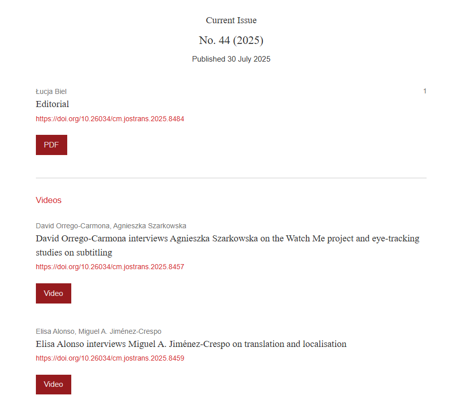JostransT's tweet photo. 🎉 We’re delighted to share the latest issue of The Journal of Specialised Translation!

📰 JoSTrans, Issue 44 – July 2025
📖 Now live: https://t.co/163PCASgLm

Enjoy! https://t.co/qgFI44VMW8