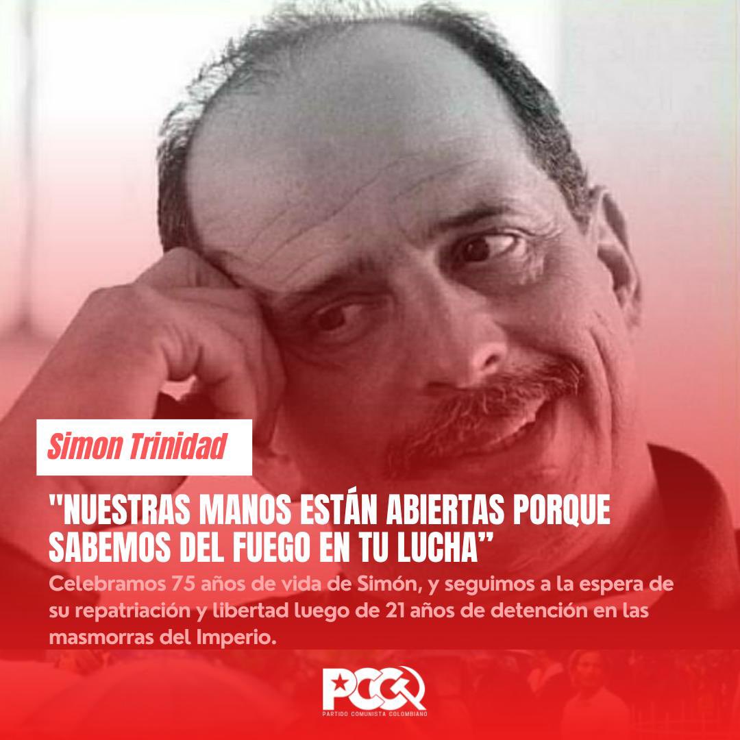 Luchamos por quienes con firmeza siguen apostando por la paz. 
Luchamos por la libertad de Simón Trinidad que a pesar del aislamiento, la tortura y la injusticia sigue firme soñando con la nueva Colombia

#SimonLibertad #FreedomForSimon