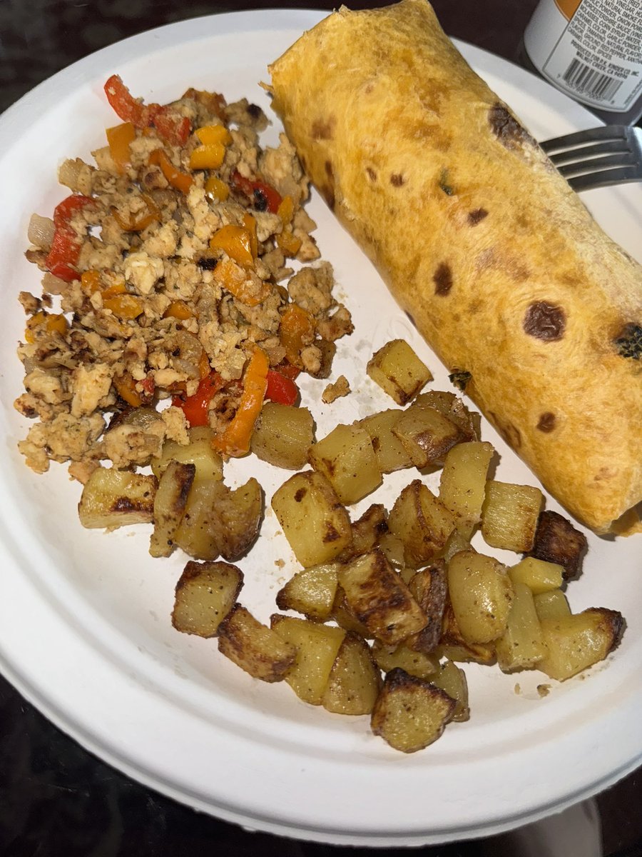 Ground chicken, peppers, onion and taters rolled up in a cheddar and jalepeno wrap 🤤