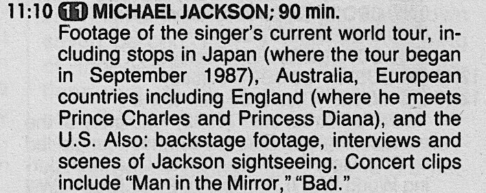 📺NBC Late Night, July 30, 1988:

— Michael Jackson Special