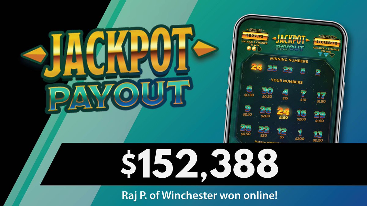 Huge congratulations to Raj of Winchester! Looks like he was playing Jackpot Payout at $0.05 a ticket when he won TWICE! He won $0.10!! ... Oh, and also $152,388.84 on the same wager! 😁