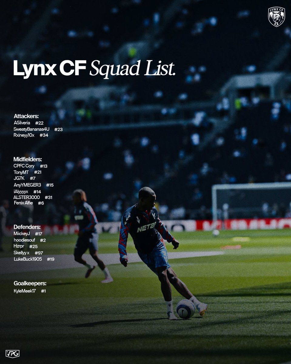 Lynx CF (@vpglynxcf) on Twitter photo Your Lynx CF Squad list ahead of this current <a href="/OfficialVPG/">Virtual Pro Gaming</a> season.
Full set of players that can deliver every night, make a big impact on any game and most importantly a brotherhood.
Onto a great season lads! 🦁 Your Lynx CF Squad list ahead of this current <a href="/OfficialVPG/">Virtual Pro Gaming</a> season.
Full set of players that can deliver every night, make a big impact on any game and most importantly a brotherhood.
Onto a great season lads! 🦁