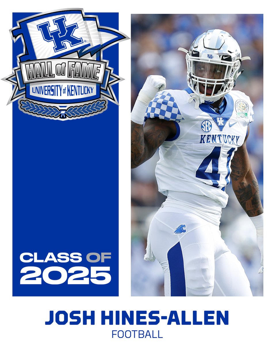Welcome, <a href="/JoshHinesAllen/">Joshua Hines-Allen</a>, to the <a href="/UKAthletics/">Kentucky Athletics</a> Hall of Fame.
