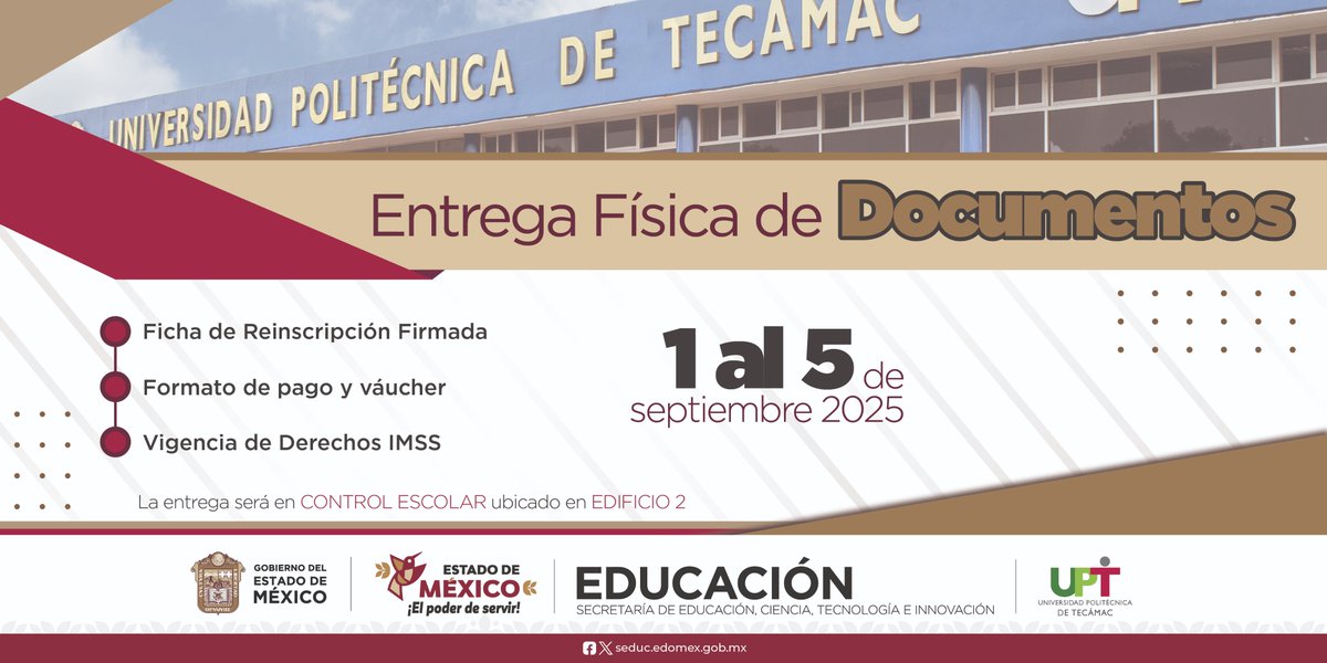 #COLMILLOS ⚠️ IMPORTANTE⚠️ se aproxima la entrega de documentos físicos 📁,📍Acude a Control Escolar ubicado en el Edificio 2 📆 en las fechas indicadas, ✅ ¡Evita contratiempos!