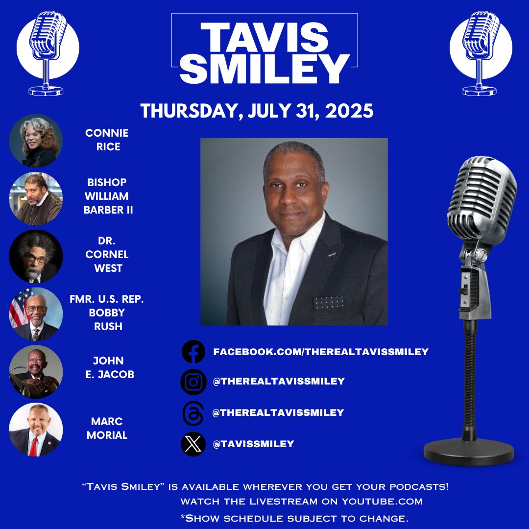 kbla1580's tweet image. POWERFUL LINEUP TOMORROW! TUNE IN!

#kbla1580 #UnapologeticallyProgressive #TavisSmiley #tavissmileyshow  #ConnieRice #BishopWilliamBarberII #DrCornelWest #USRepBobbyRush #BobbyRush #JohnEJacob #MarcMorial