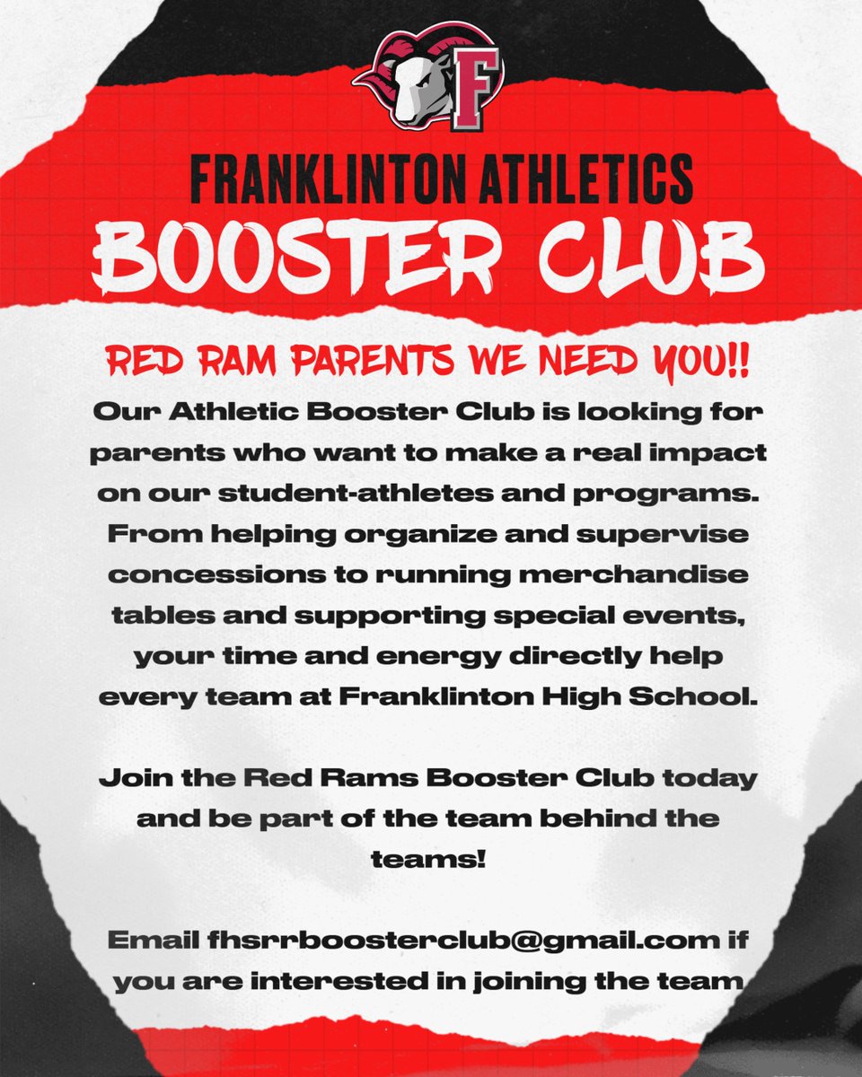 What ever your commitment level your support matters. Help keep our programs strong! Meet other parents and become a part of the Red Ram Fam! Make our game days and events even better for our athletes, students, and fans!!! Email fhsrrboosterclub@gmail.com