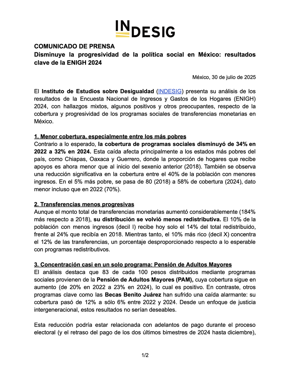 Instituto de Estudios sobre Desigualdad tweet media