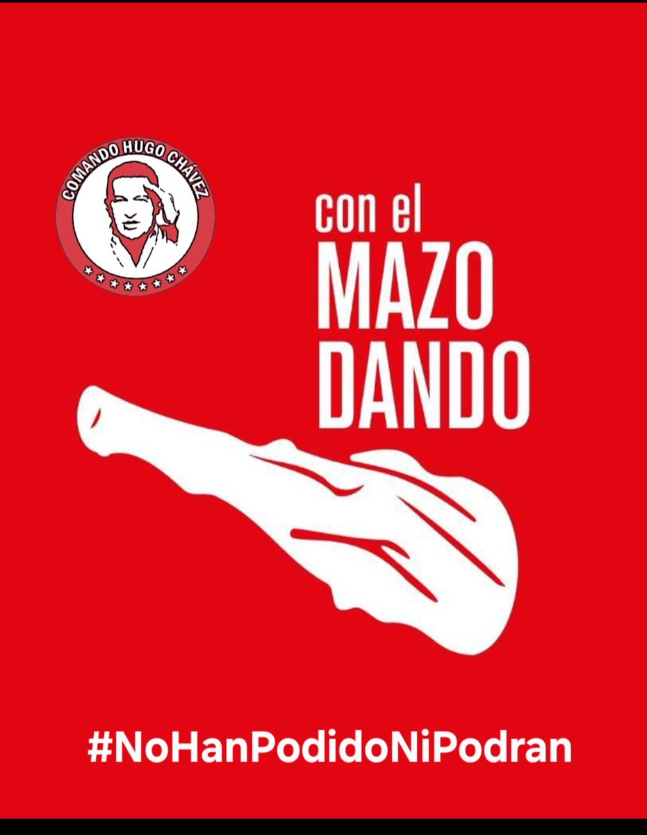 Desde el Comando Hugo Chávez activos y en sintonia con el programa <a href="/ConElMazoDando/">Con el Mazo Dando</a> saludos a nuestro Capitán <a href="/dcabellor/">Diosdado Cabello R</a> seguiremos venciendo. 👊
#NoHanPodidoNiPodran