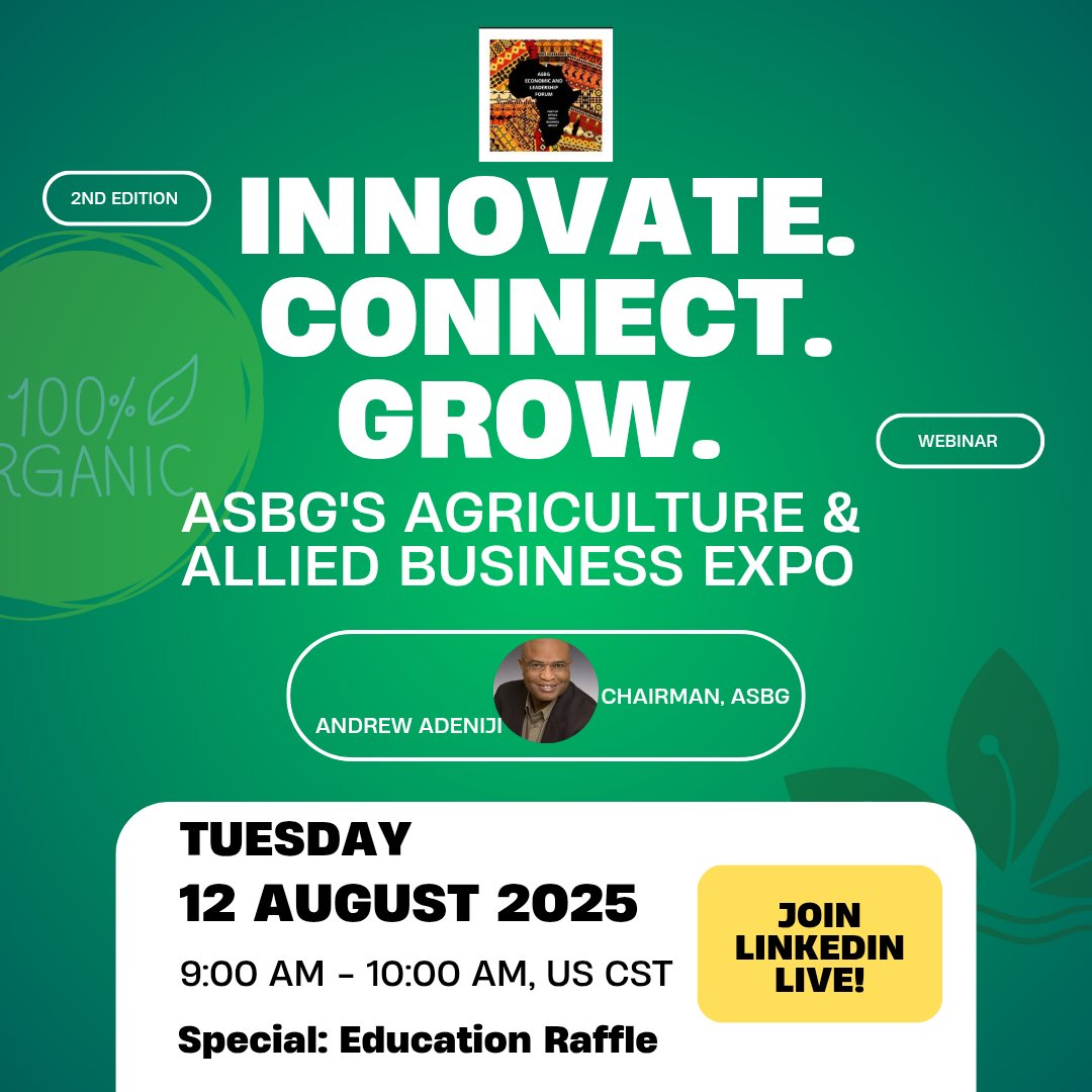 aolscares's tweet photo. Innovate.
Connect.
Grow!
...with @andrewadeniji 

Building an #Ecosystem of #Agriculture and Agro Allied #Businesses - Second Edition https://t.co/UPdcfhvBAo