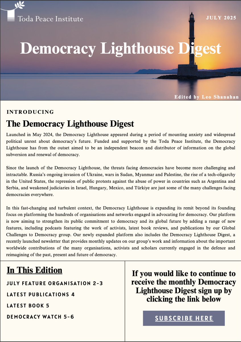 Introducing the Democracy Lighthouse Digest, a  monthly newsletter that provides updates on our group’s work. Read it at the link below or subscribe to receive it in your inbox.

democracylighthouse.com/democracy-ligh…