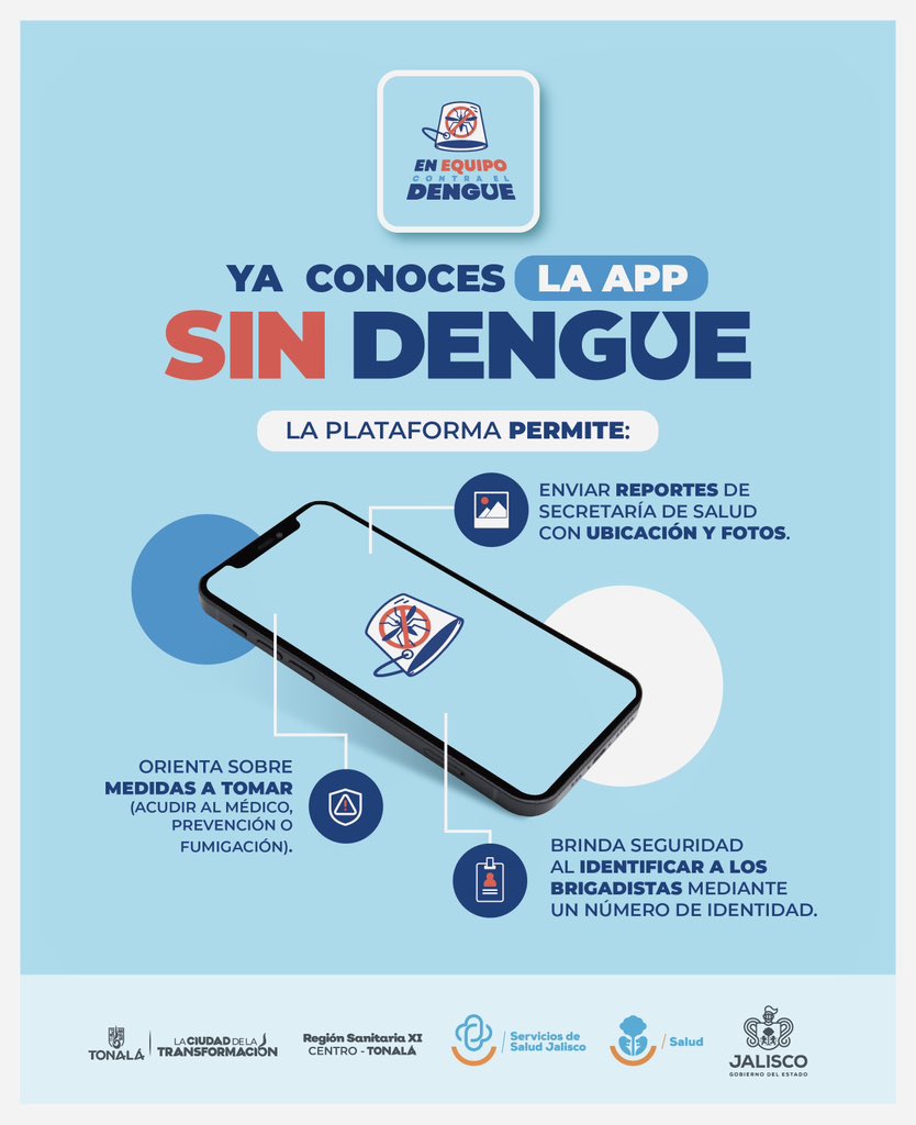Conoce la aplicación Sin Dengue 🦟 ❌ 📱 

✅ Puedes realizar reportes directamente con ubicación y fotos.