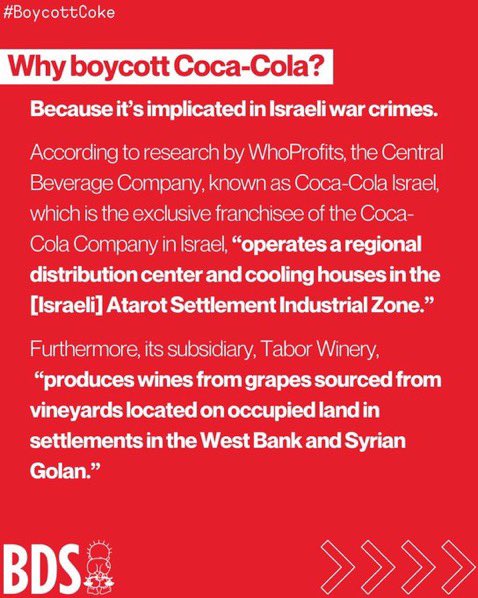 pr1nc3ssrach3l's tweet photo. 🚨 @BDSmovement endorses the boycott of Coca-Cola to pressure the company to end its complicity in Israel’s illegal occupation, apartheid &amp; genocide in Palestine. #BoycottCoke

#Taehyung, please educate yourself, cancel the endorsement &amp; stand with humanity! 💜
#SpeakYourselfBTS https://t.co/MDnUF4D9Mc
