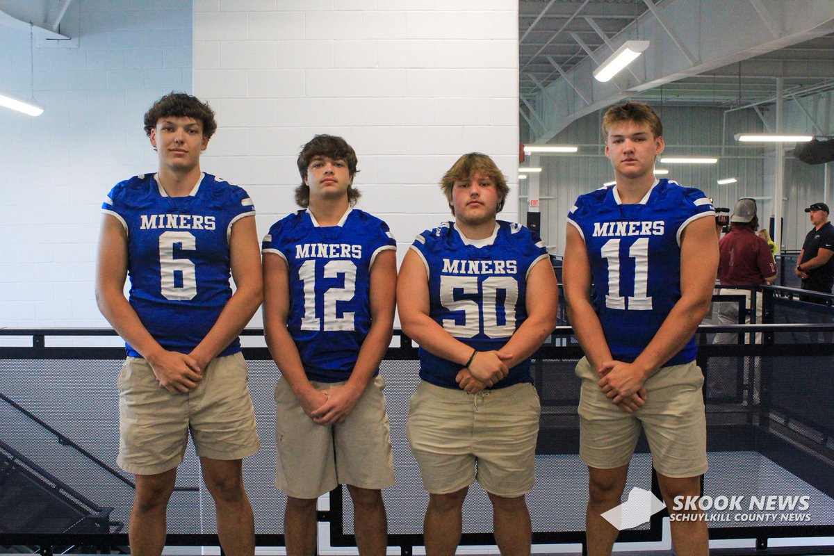 ⛏Minersville Football⛏ (@minersfb) on Twitter photo <a href="/Dante_Carr6/">Dante Carr</a> , <a href="/DDerenzo12/">Derek Derenzo</a> , <a href="/YoureyDominico/">Dominico Yourey</a> & <a href="/Tyatkinson_331/">Ty Atkinson</a> represented your Battlin’ Miners at Schuylkill Media Day.
Thanks to <a href="/skooknewssports/">Skook News Sports</a> for the photo. <a href="/Dante_Carr6/">Dante Carr</a> , <a href="/DDerenzo12/">Derek Derenzo</a> , <a href="/YoureyDominico/">Dominico Yourey</a> & <a href="/Tyatkinson_331/">Ty Atkinson</a> represented your Battlin’ Miners at Schuylkill Media Day.
Thanks to <a href="/skooknewssports/">Skook News Sports</a> for the photo.