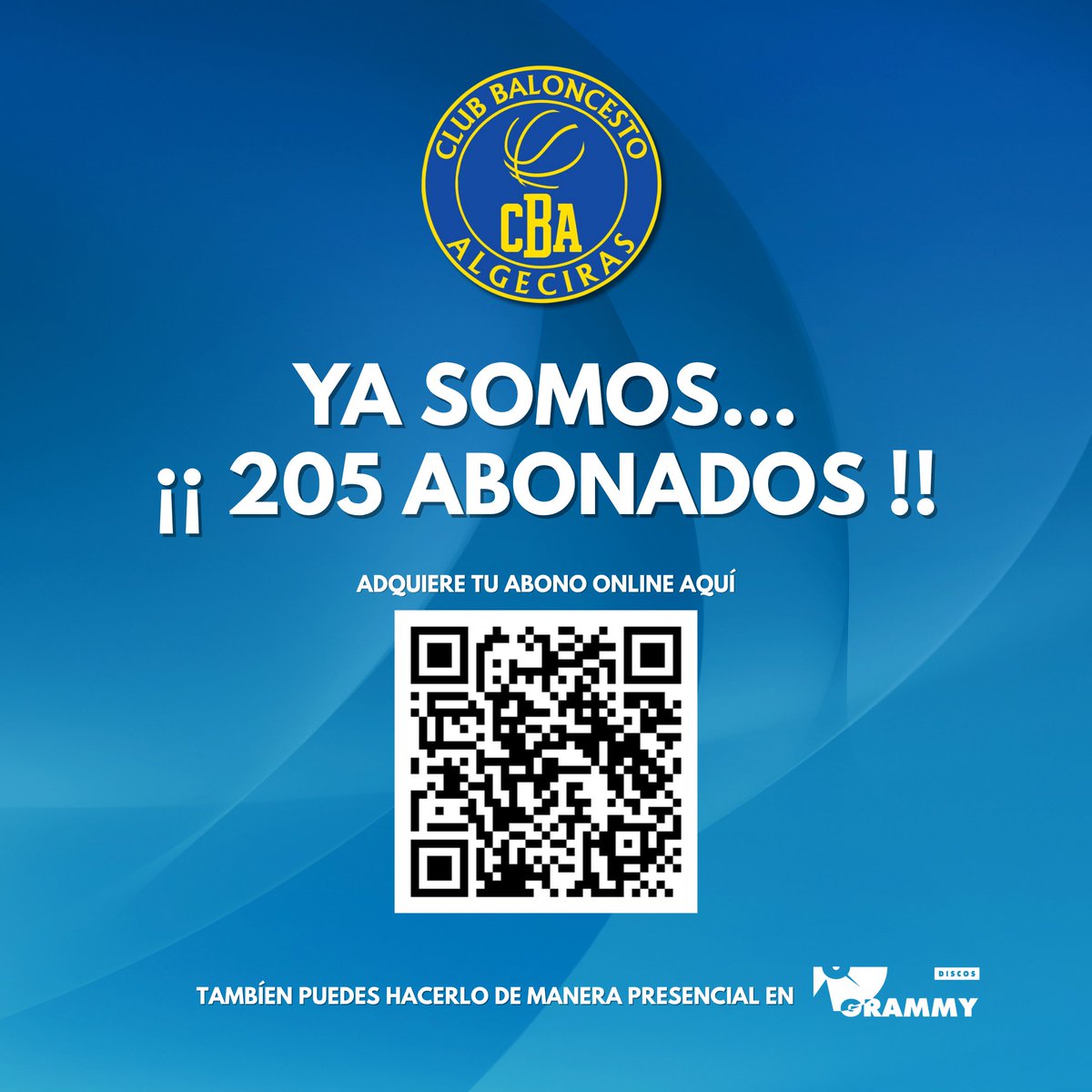 📍 𝗔𝗕𝗢𝗡𝗢𝗦 | ¡𝒀𝒂 𝒔𝒐𝒎𝒐𝒔 2⃣0⃣5⃣ 𝒂𝒃𝒐𝒏𝒂𝒅𝒐𝒔!

🔝 Seguimos creciendo gracias a vuestro apoyo y queremos más.

👉 Abónate a través de <a href="/discosgrammyalg/">Discos Grammy</a> o en el siguiente enlace de Clubber (app.cluber.es/clubes/664cb92…). 

🚀 ¡Vamos a por más, afición!

#somosCBA 
#yosoyCBA