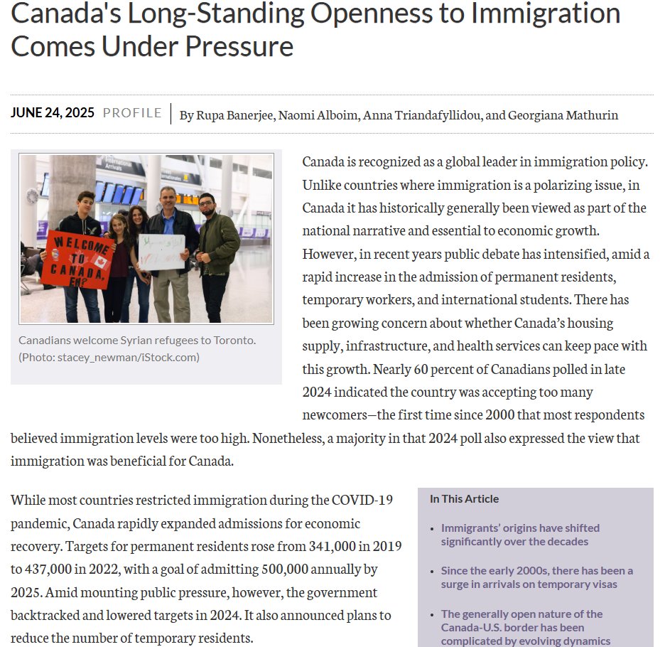 Canada's Long-Standing Openness to Immigration Comes Under Pressure migrationpolicy.org/article/canada…
