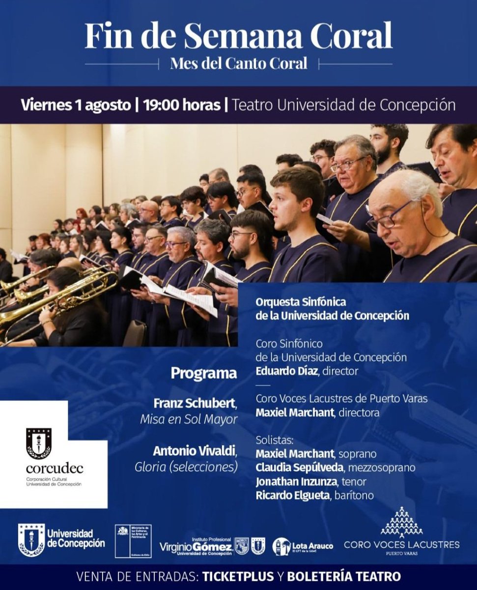 📌 Agenda |  Teatro UdeC  🎶

🗓 Viernes 1 de agosto
⏱️ 19 horas

🎼  Más de 100 voces inspirarán inédito concierto coral en el Teatro UdeC