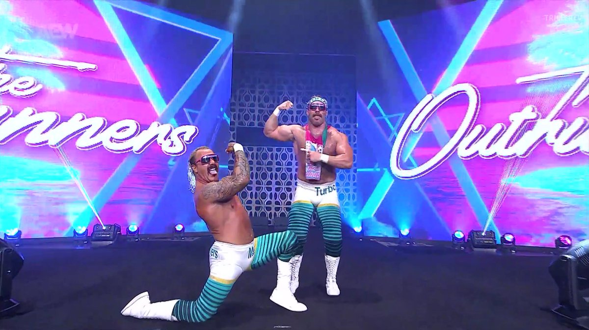 turtleespinosa's tweet photo. @OfficialTAZ is right the @Outriders do look like a pack of Newports and I can't unsee it 🤣🤣🤣🤣 #AEWDynamite https://t.co/bWuUMIA0eE