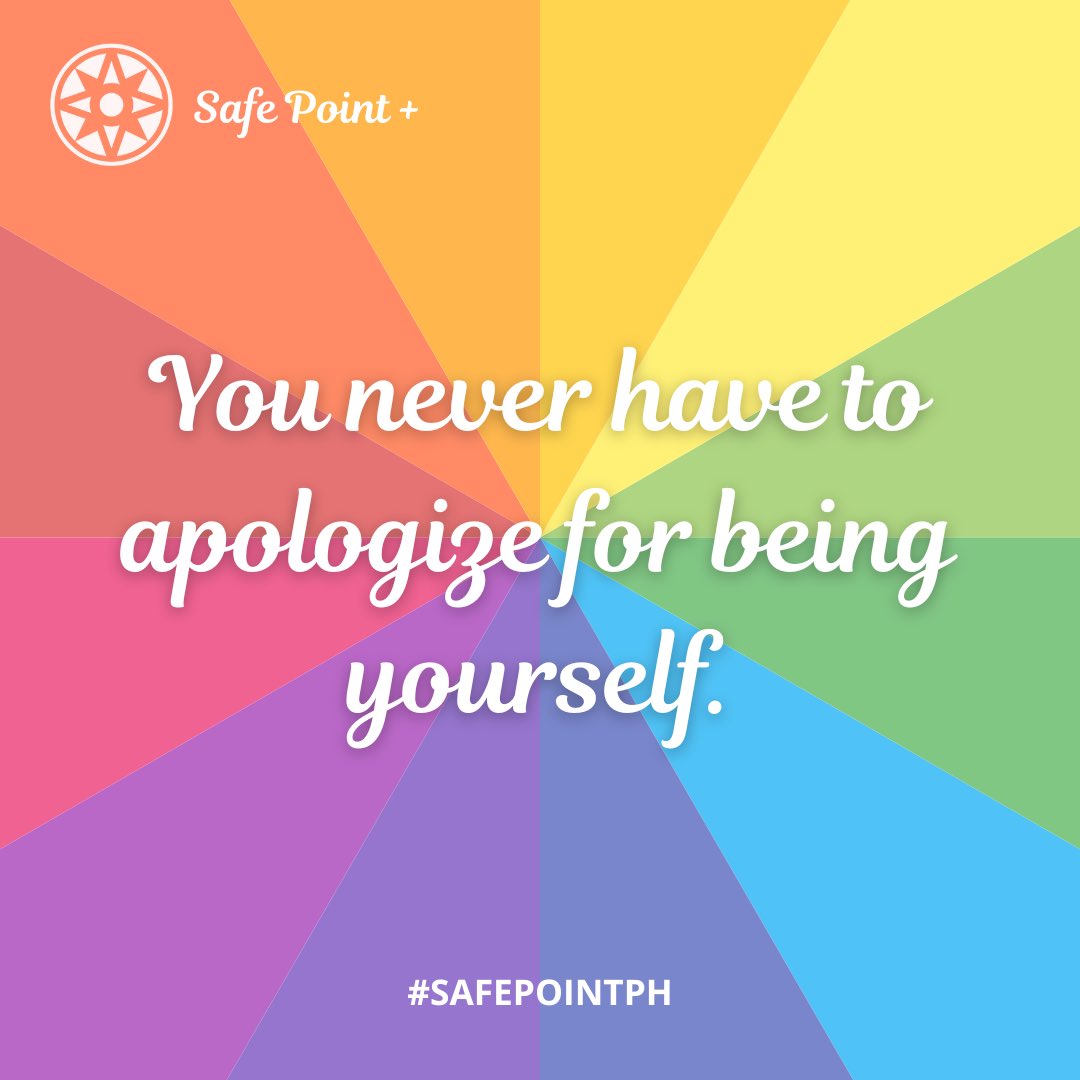 In a world that tries to make you fit in, stay true. Your story, your voice, your light — they matter. 
Keep showing up as YOU — boldly, honestly, unapologetically. 🌈
#SafePointPH