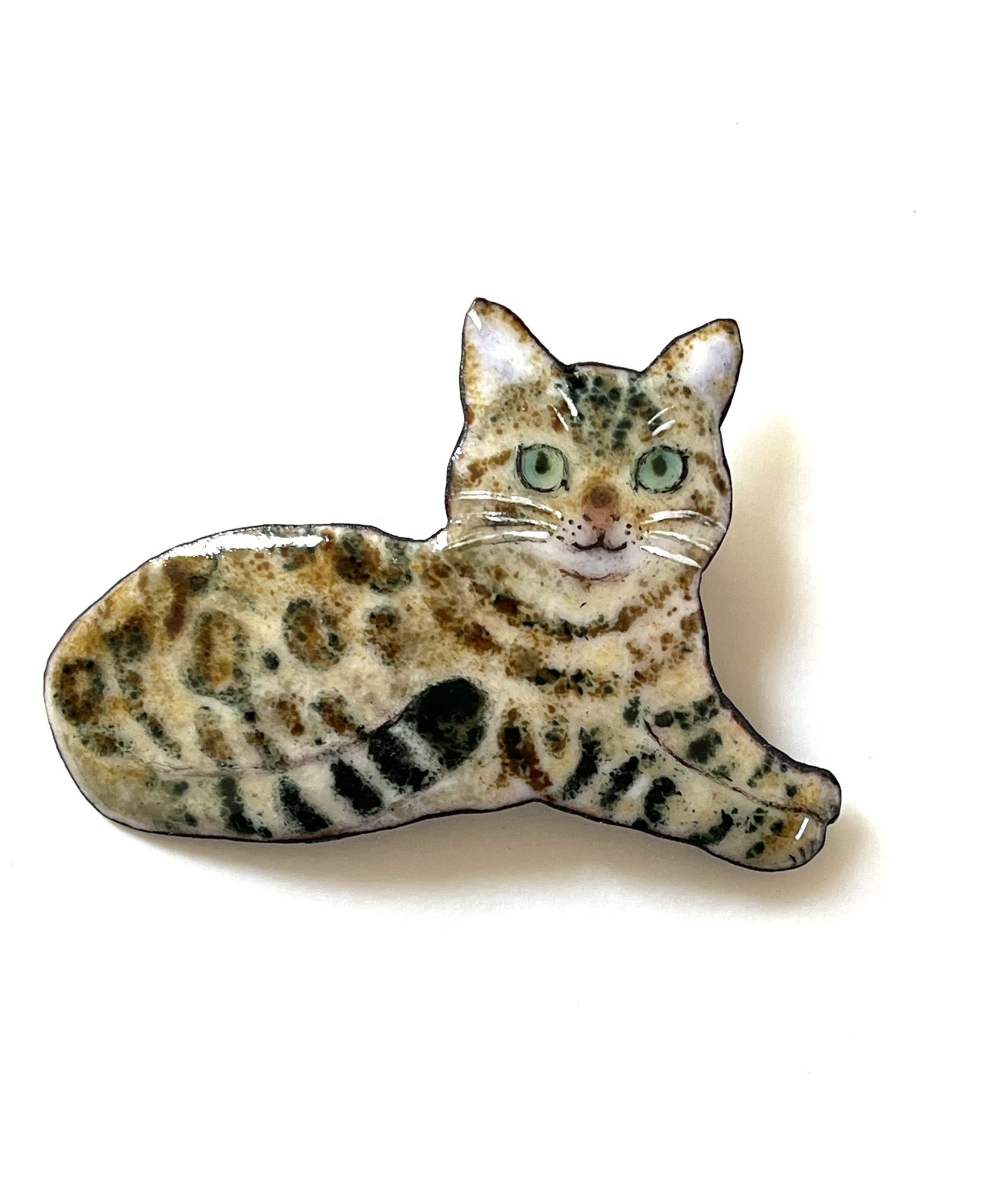 【かなママ様】1387.琉球ガラス　プルメリア　とびつき猫　レジン 1_ff4203becd760b65f605c9bb1d85