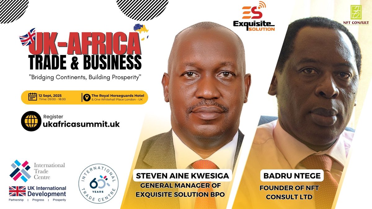 🤝 The International Trade Centre (ITC) joins the UK–Africa Summit to spotlight Uganda’s digital services and BPO sector. A session focused on trade-ready SMEs and inclusive growth.
📅
ukafricabusinesssummit.uk/uk-africa-busi…