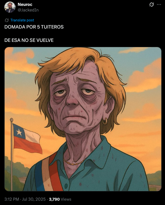 BotCheckerCL's tweet photo. El mismo día que @evelynmatthei hace un video todo amoroso suspendiendo la querella contra Kast, los mismos bots salen a burlarse en su cara con el tema del Alzheimer.

¿Que papita le sabe Kast a Matthei que se da el lujo de humillarla de este modo frente a todo Chile? https://t.co/QtMktIYoAF