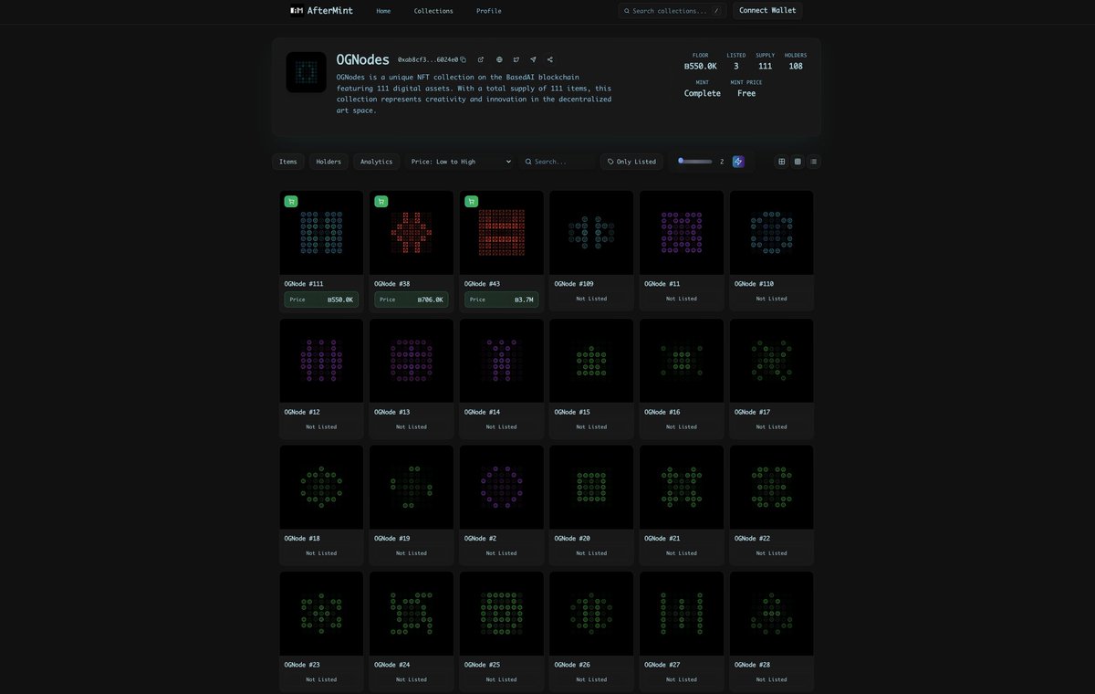 LifeNodes - a $Based NFT Collection - 𝔹/acc (@basedlifenodes) on Twitter photo If you held a LifeNode when #OGNodes were deployed, you got one free. You could list or buy one.
On August 1st, AfterMint.trade marketplace fee increases to 2.5%. Almost all month it was 0%.
Discounted to holders of:
<a href="/Dank_Pepes/">Dank Pepes</a> to 2.0%
#LifeNodes 0.77%
$BASED #BasedAI If you held a LifeNode when #OGNodes were deployed, you got one free. You could list or buy one.
On August 1st, AfterMint.trade marketplace fee increases to 2.5%. Almost all month it was 0%.
Discounted to holders of:
<a href="/Dank_Pepes/">Dank Pepes</a> to 2.0%
#LifeNodes 0.77%
$BASED #BasedAI