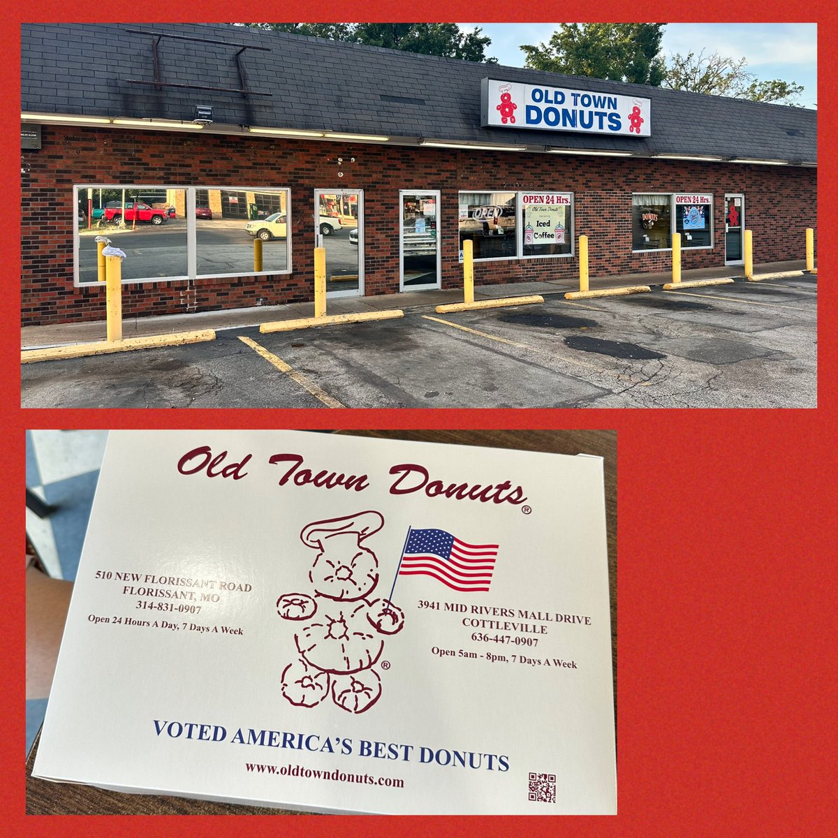Sweet start to the day at Old Town Donuts in Florissant, MO—voted best donuts in America! 🇺🇸🍩 Even with the summer hustle in full swing, we made time to enjoy some of the BEST treats (and company) around! #Partners4life #SummerSweetness