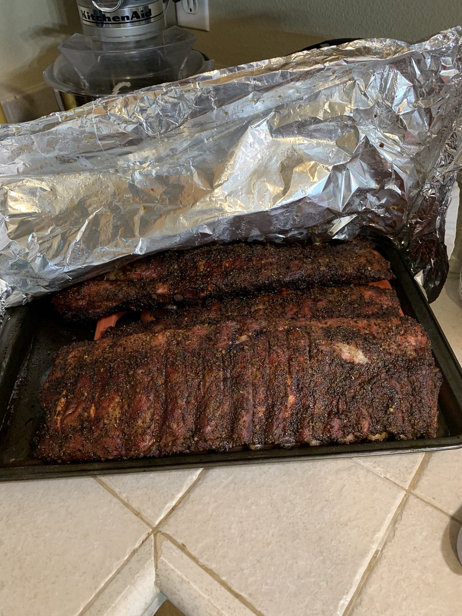 Honey bbq St. Louis ribs for Wednesday family dinner.