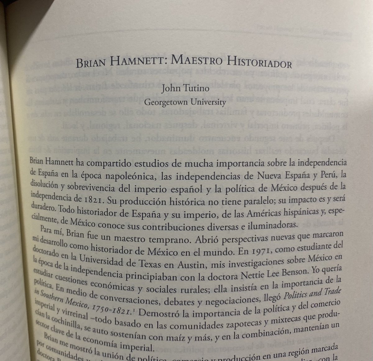 Un maestro historiador sobre otro maestro historiador.